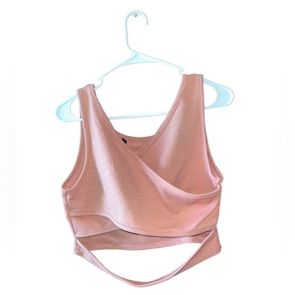 Roxy Crop Top Tank Womens XL Soft Pink Open Back Summer Edgy Y2K Dainty Feminine - Picture 3 of 5